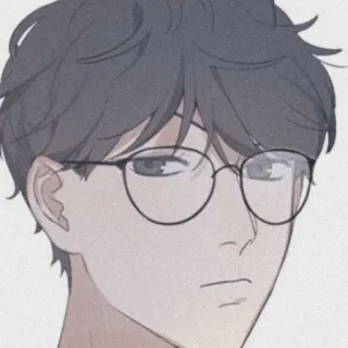 💱 Kreskówka, Anime, Okulary, Mężczyzna, Męski telegram sticker