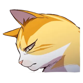 😔 kucing, hewan, hewan peliharaan, kucing oranye, stiker telegram sticker