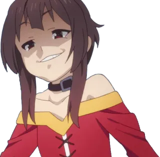 😈 Megumin Konosuba อนิเมะ, ตัวละคร, ผู้หญิง, เมกุมิน, Konosuba, ยิ้มเยาะ telegram sticker