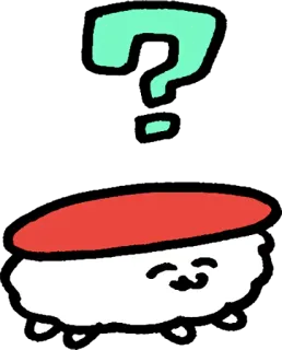 😅 Sushi, Comida, Ponto de interrogação, Fofo, Kawaii whatsapp sticker