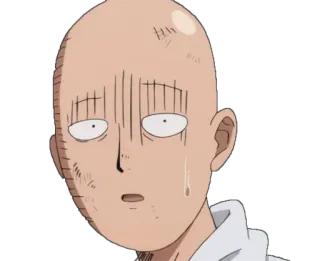 😰 Saitama One-Punch Man Saitama, One-Punch Man, anime, mangá, expressão, chocado telegram sticker