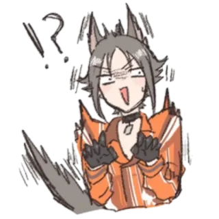 😱 Anime, Manga, Dibujos animados, Personaje, Orejas de lobo, Fantasía telegram sticker
