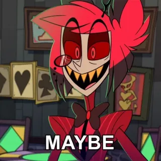 🌟 Alastor Hazbin Hotel MAYBE 알래스터, hazbin hotel, 악마, 아마도, 만화, tv telegram sticker