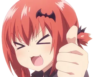 👍 Satania McDowell Kurumizawa Gabriel Dropout Anime, Duim omhoog, Satania, Gabriel DropOut, Schattig, Cartoon telegram sticker