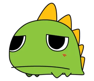 😐 динозавр, мультфильм, животное, милый, зеленый, иллюстрация telegram sticker