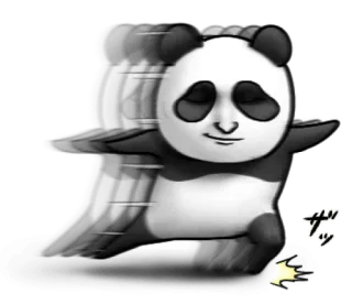 🤪 ザッ Panda, Zwierzę, Słodki, Monochromatyczny, Japoński telegram sticker