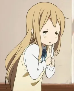 😢 Anime, Triste, Garota, Chorando, Lágrimas, Fofo, Mugi, K-On telegram sticker