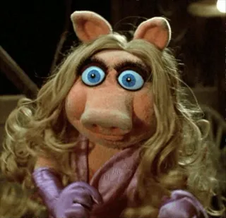 😳 Miss Piggy The Muppets Miss Piggy, Muppets, maiale, pupazzo, personaggio telegram sticker