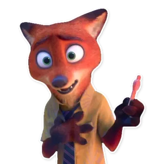 😯 Nick Wilde Zootopia zorro, dibujo animado, animal, animado, personaje, zootopia, nick wilde telegram sticker