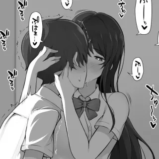 ❤️ アニメ, キス, ティーン, 恋愛, 制服 telegram sticker