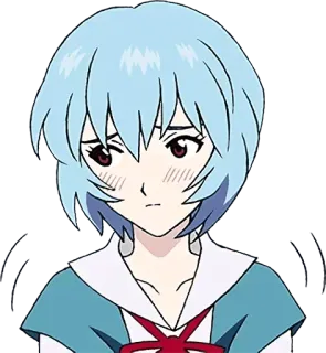 😳 Rei Ayanami Neon Genesis Evangelion anime, sedih, rei ayanami, evangelion telegram sticker