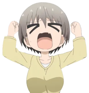 😡 Uzaki Hana Uzaki-chan Wants to Hang Out! Аниме, Манга, Узаки, Каваий, Восторженный, Милый telegram sticker