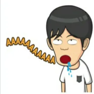 🕴 AAAAAAAAA Мультфильм, Крик, Измученный, Уставший, Выражение, Аниме telegram sticker