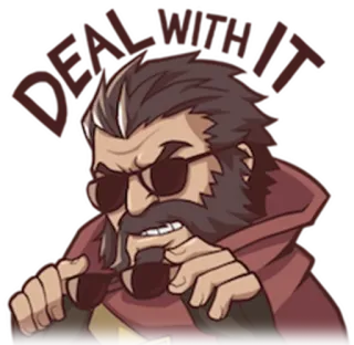 😎 DEAL WITH IT Lide com isso, Óculos de sol, Legal, Meme, Atitude telegram sticker