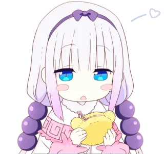 😳 Kanna Kamui Miss Kobayashi's Dragon Maid Anime, Kawaii, Fofo, Dragão, Kanna, Mangá, Chibi, Personagem whatsapp sticker