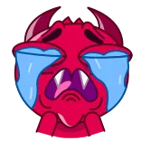 😭 cartoon, monster, crying, sad, upset, tears telegram sticker