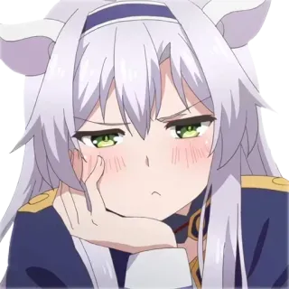 🤨 อนิเมะ, ผู้หญิง, น่ารัก, สีหน้า, คาวาอิ, สติกเกอร์ telegram sticker