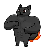 🤬 cat, buff, muscle, animal, cartoon telegram sticker