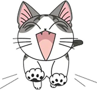 🏃 고양이, 동물, 귀여운, 행복한, 만화 telegram sticker