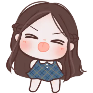 🧸 Dessin animé, Fille, Mignon, Autocollant, Chibi, Adorable telegram sticker