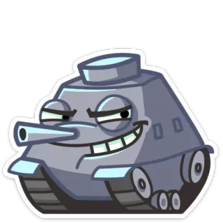 😏 tank, kartun, kendaraan, militer whatsapp sticker