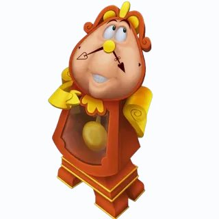 🙄 Cogsworth Beauty and the Beast Horloge, relógio, Disney, desenho animado, animado, A Bela e a Fera telegram sticker