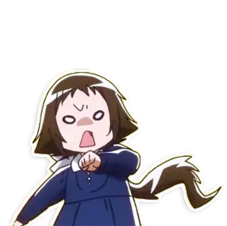 😱 Anime, Dessin animé, Colère, Expression, Queue, Mignon telegram sticker
