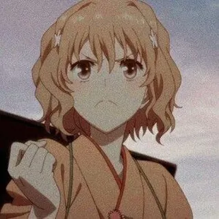 😠 Ragazza anime, Arrabbiato, Accigliato, Ritratto, Cartone animato, Manga telegram sticker