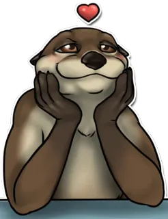 💓 berang-berang, imut, hewan, hati, cinta, kartun whatsapp sticker