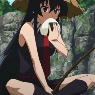 🍚 Akame Akame ga Kill! Аниме, Девушка, Персонаж, Еда, Онигири telegram sticker