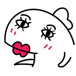 💋 poisson, dessin animé, visage, lèvres, yeux, mignon, drôle whatsapp sticker