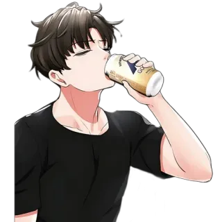 🍺 picie, anime, męski, napój, kreskówka telegram sticker