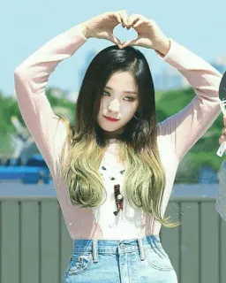 💝 trái tim, Hàn Quốc, phụ nữ, cô gái, tư thế, tay, thời trang telegram sticker