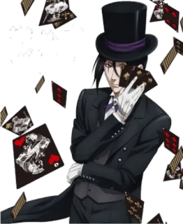 🔮 Sebastian Michaelis Black Butler anime, black butler, sebastian michaelis, cards telegram sticker