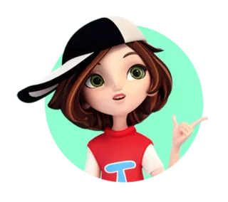 👆 мультфильм, девочка, шляпа, анимация, наклейка telegram sticker