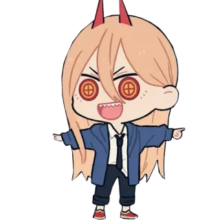 😚 Power Chainsaw Man anime, manga, cartoon, chibi, demon telegram sticker