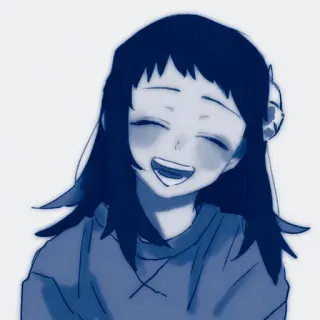 ✉️ dziewczyna anime, uśmiechnięta, kreskówka, postać, ilustracja telegram sticker