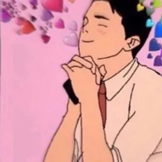 🎍 cinta, hati, anime, pria, imut, romantis whatsapp sticker
