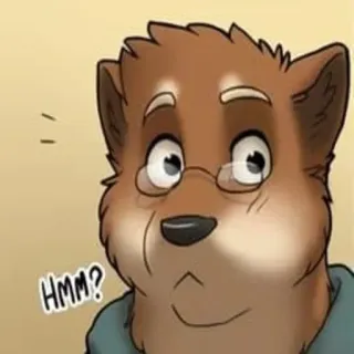 👀 HMM? furry, cartoon, hmm, questioning, animal whatsapp sticker
