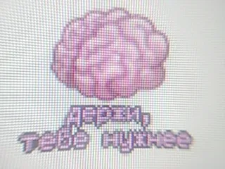🧠 ДЕРЬМО, ТЕБЕ НУЖНЕЕ cérebro, pixel art, texto whatsapp sticker