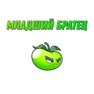 🌟 МЛАДШИЙ БРАТЕЦ grüner Apfel, wütend, russischer Text telegram sticker