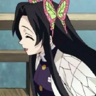 💖 Kanae Kocho Demon Slayer Anime, Demon Slayer, Schmetterling, Mädchen, Kanae Kocho, Lächeln telegram sticker