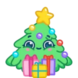 🎁 natal, pohon, hadiah, lucu, meriah, kartun, kawaii telegram sticker