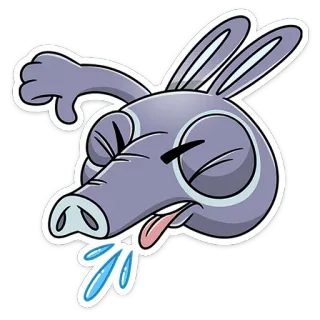 😝 oso hormiguero, dibujo animado, animal, dormilón, soñando, cansado telegram sticker