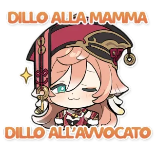 ⚖️ Yanfei Genshin Impact DILLO ALLA MAMMA
DILLO ALL'AVVOCATO yanfei, genshin impact, anime, gaming, süß, sag mama, sag anwalt telegram sticker