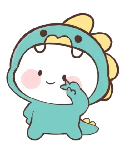 ✌️ sticker, cute, dinosaur, cartoon, character, animal telegram sticker