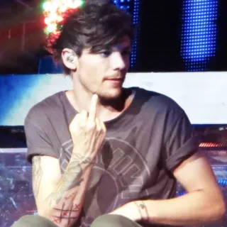 🖕 Louis Tomlinson doigt d'honneur, célébrité, chanteur, offensant telegram sticker