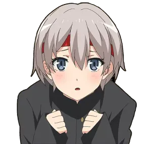 😶 Аниме, Девушка, Школьная форма, Милая, Мультфильм, Манга telegram sticker