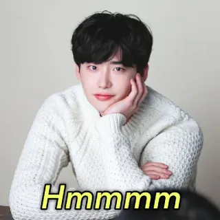 🙂 Hmmmmm uomo, pensando, hmm, ponderando, maglione, espressione, ritratto telegram sticker