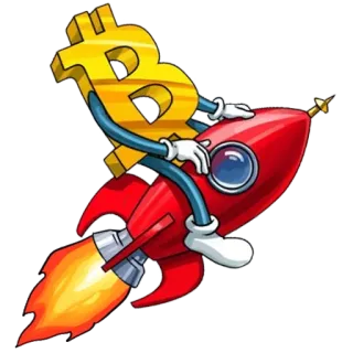 🚀 Bitcoin, Cohete, Criptomoneda, Finanzas, Inversión, Moneda digital telegram sticker